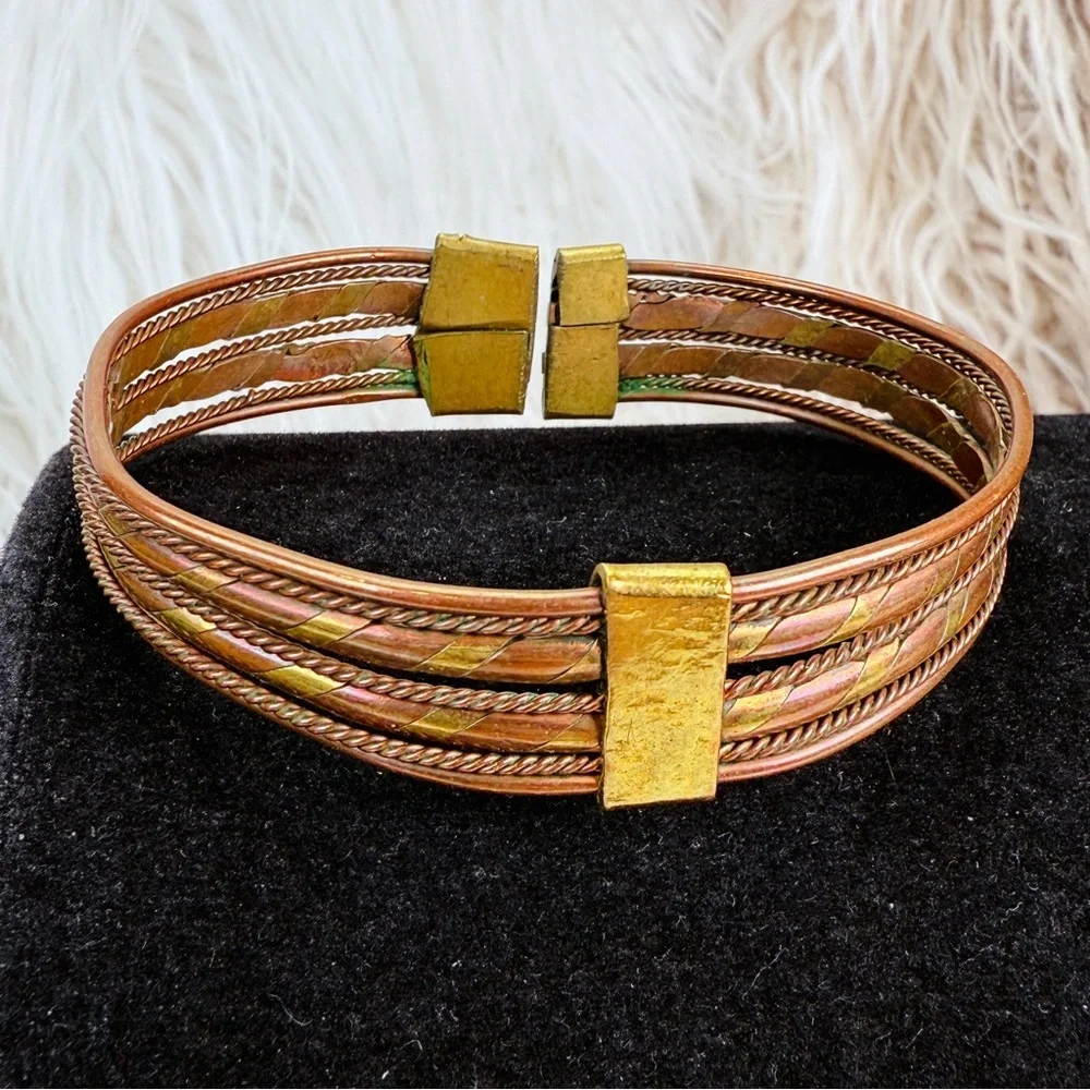 Vintage adjustable coppertone cuff bracelet